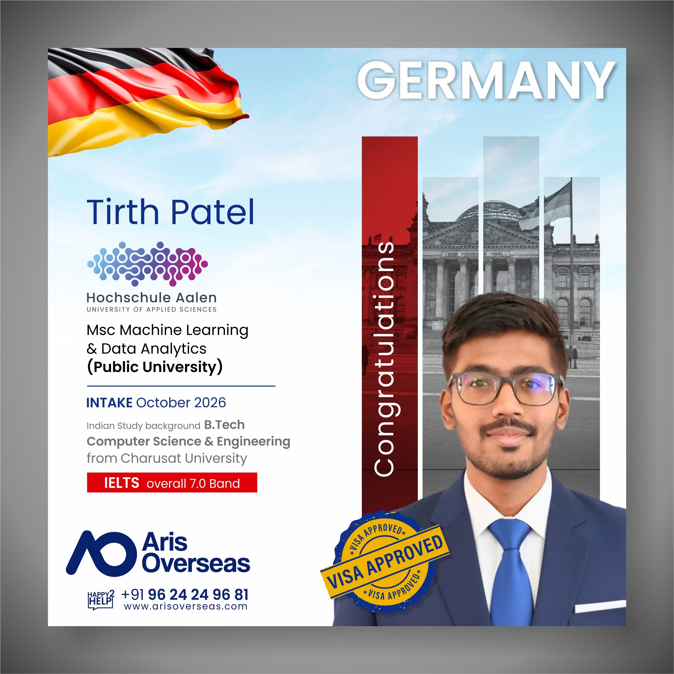 Tirth Patel Germany Visa